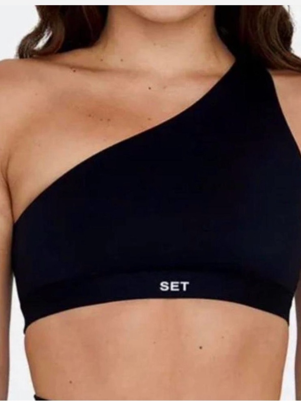 Set Active One Shoulder Bra Top - Black XS/S